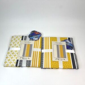 STOF France Laura Lancellle Provence Dish Towel Set of Six Yellow Gray Geometric